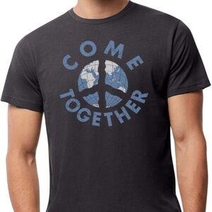 Worn Free John Lennon Come Together Unisex Large Peace Sign Tee Shirt T-Short L